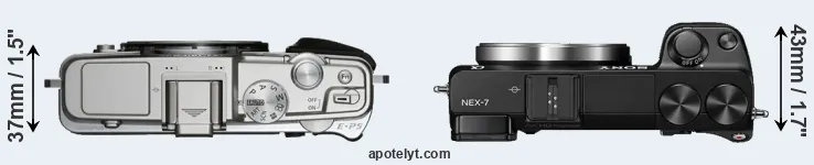 Compare E-P5 versus NEX-7 top