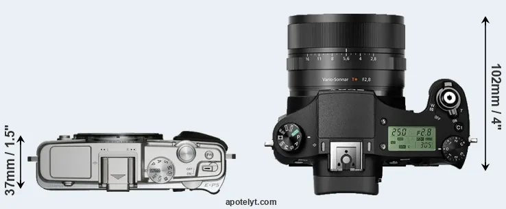 Compare E-P5 versus RX10 II top