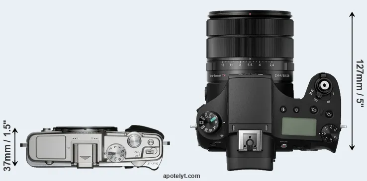 Compare E-P5 versus RX10 III top