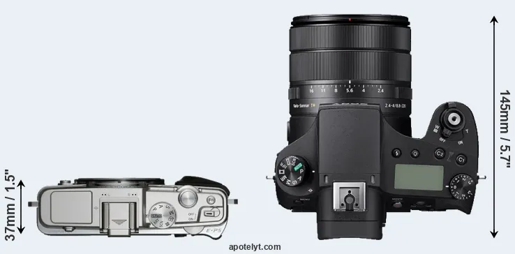 Compare E-P5 versus RX10 IV top