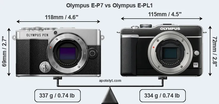 Size Olympus E-P7 vs Olympus E-PL1