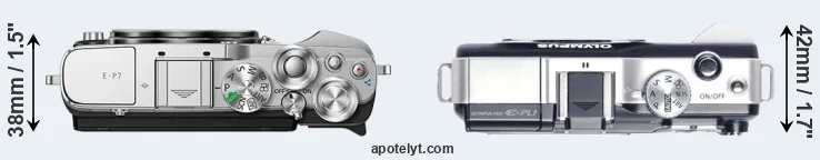 Compare E-P7 versus E-PL1 top
