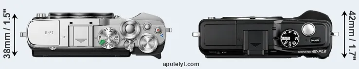 Compare E-P7 versus E-PL2 top