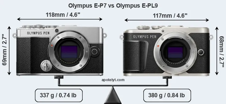 Size Olympus E-P7 vs Olympus E-PL9