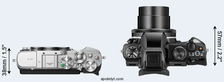 Compare E-P7 versus Stylus 1 top