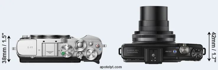 Compare E-P7 versus XZ-1 top