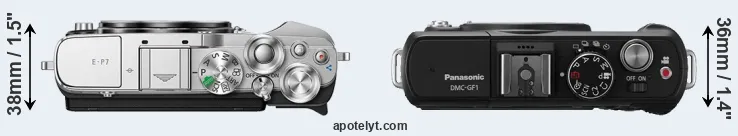 Compare E-P7 versus GF1 top