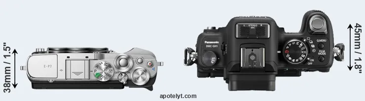 Compare E-P7 versus GH1 top