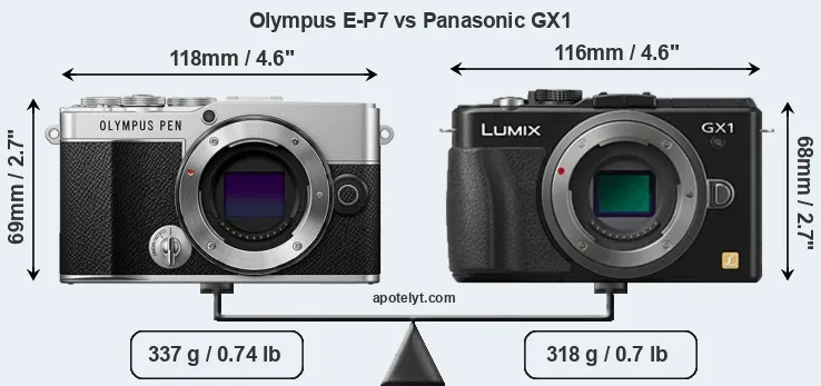 Size Olympus E-P7 vs Panasonic GX1