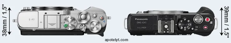 Compare E-P7 versus GX1 top
