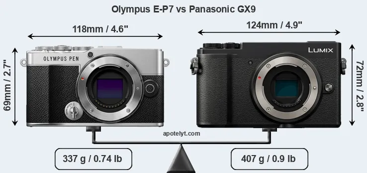 Size Olympus E-P7 vs Panasonic GX9