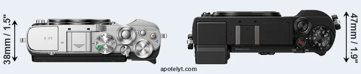 Compare E-P7 versus GX9 top