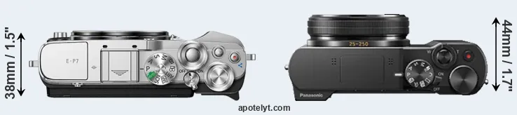 Compare E-P7 versus TZ100 top