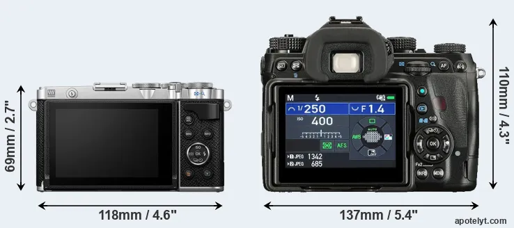 Comparison E-P7 or K-1 II rear