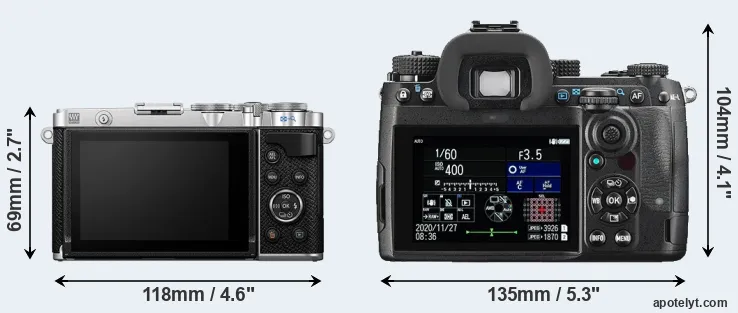 Comparison E-P7 or K-3 III rear