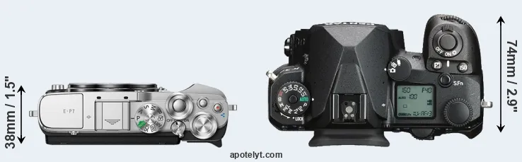 Compare E-P7 versus K-3 III top