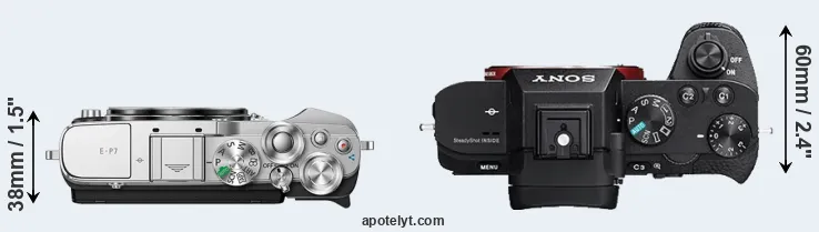 Compare E-P7 versus A7 II top