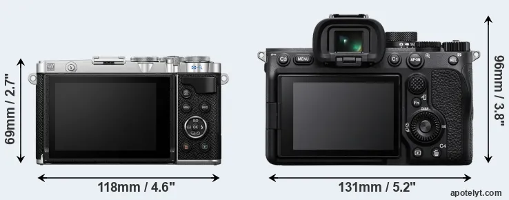 Comparison E-P7 or A7 IV rear