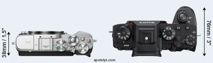 Compare E-P7 versus A9 II top
