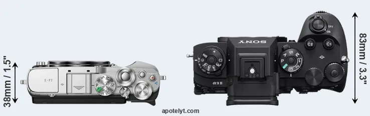 Compare E-P7 versus A9 III top