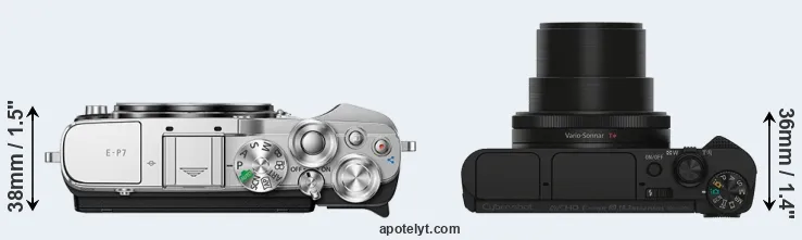 Compare E-P7 versus HX90V top