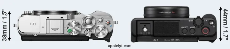 Compare E-P7 versus ZV-1 top