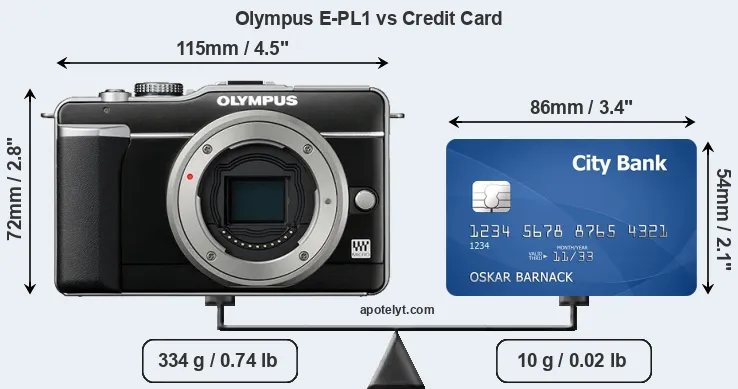 Olympus E-PL1 vs credit card front