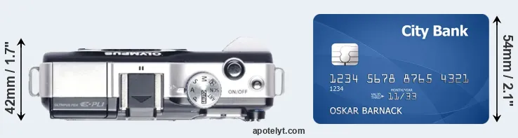 E-PL1 versus credit card top view