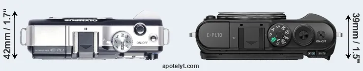 Compare E-PL1 versus E-PL10 top