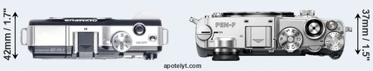 Compare E-PL1 versus PEN-F top