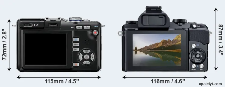 Comparison E-PL1 or Stylus 1 rear
