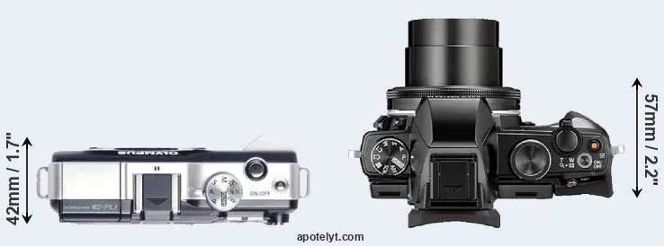Compare E-PL1 versus Stylus 1 top