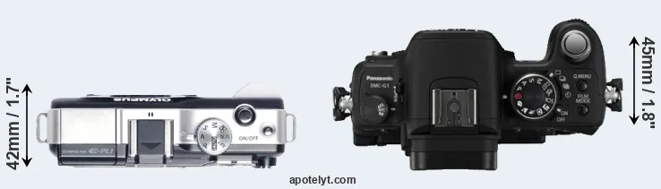 Compare E-PL1 versus G1 top