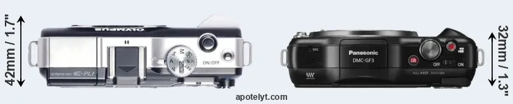 Compare E-PL1 versus GF3 top