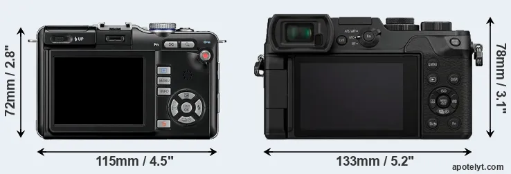 Comparison E-PL1 or GX8 rear