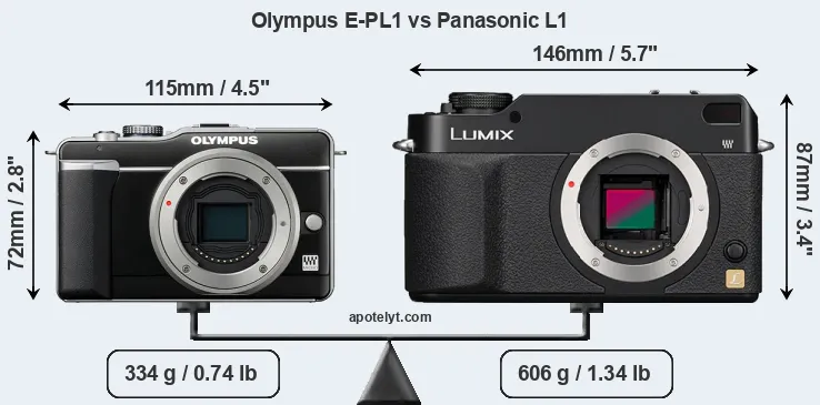 Size Olympus E-PL1 vs Panasonic L1