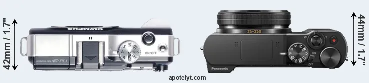 Compare E-PL1 versus ZS100 top