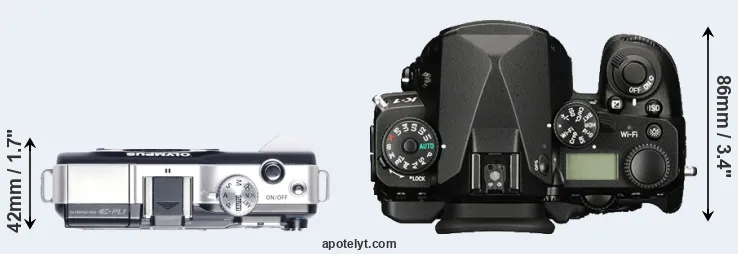 Compare E-PL1 versus K-1 top