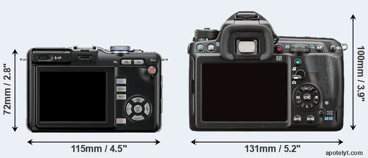 Comparison E-PL1 or K-3 II rear
