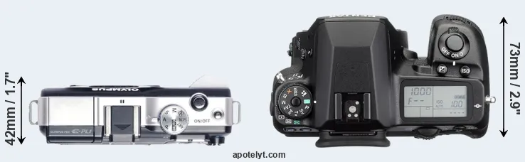 Compare E-PL1 versus K-5 II top