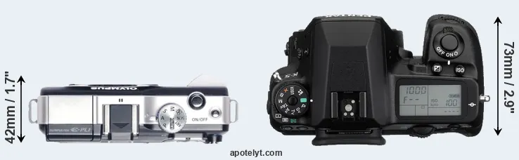 Compare E-PL1 versus K-5 top