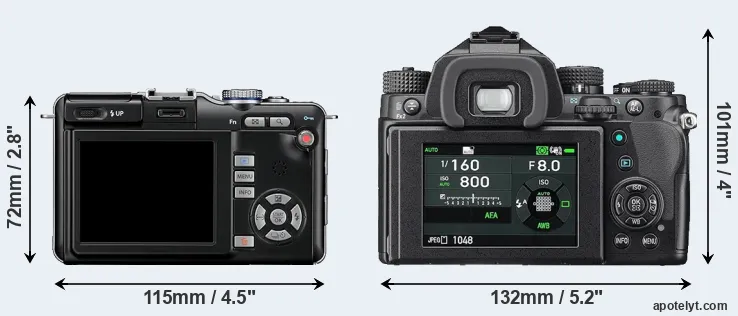 Comparison E-PL1 or KP rear