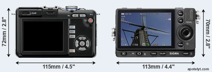 Comparison E-PL1 or fp rear