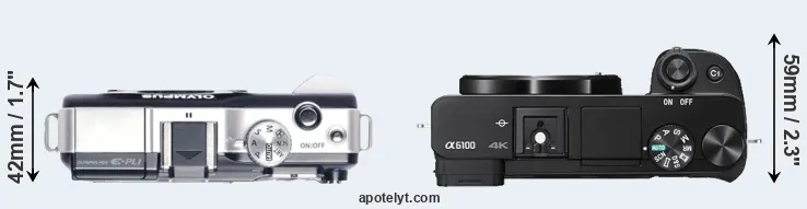 Compare E-PL1 versus A6100 top