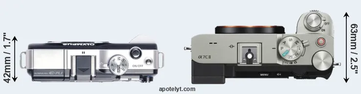 Compare E-PL1 versus A7C II top