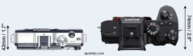 Compare E-PL1 versus A7R III top