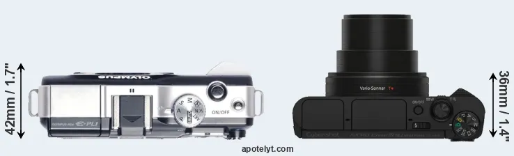 Compare E-PL1 versus HX80 top