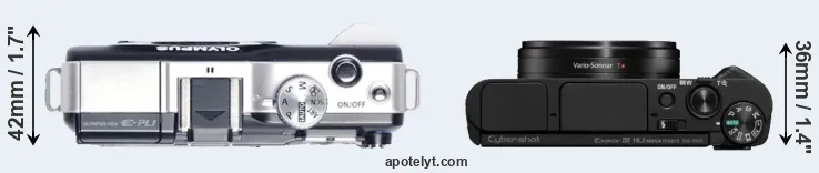 Compare E-PL1 versus HX95 top