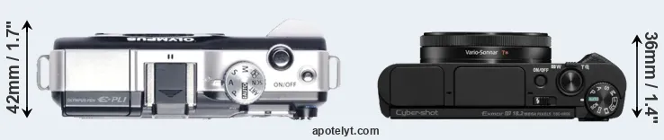 Compare E-PL1 versus HX99 top