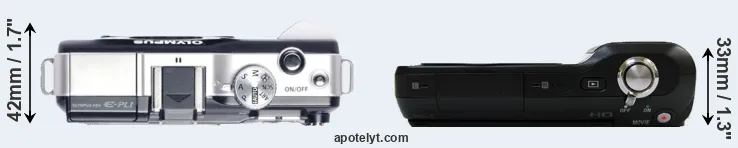 Compare E-PL1 versus NEX-3 top